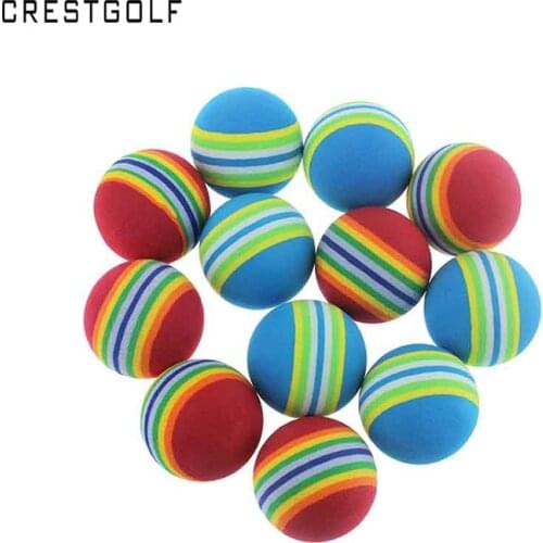 CRESTGOLF 50pcs Per Packs Rainbow PU Foam Golf Practice Balls Sponge Balls Training Aid Swing Backyard Golf Balls