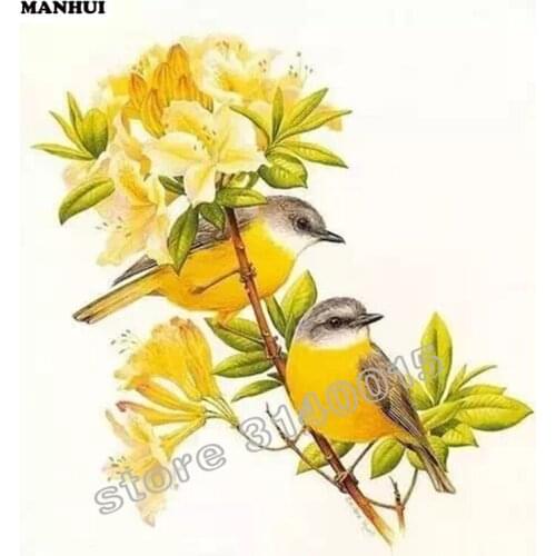 5D Square Diamond Pattern Flowers and birds Diamond Embroidery Diy Needlework Diamond Painting Cross Stitch BFC336