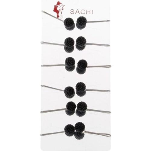 12Pcs Muslim Hijab Scarf Safety Pin Clips Pearl Ball Brooch Kit Fashion Jewelry