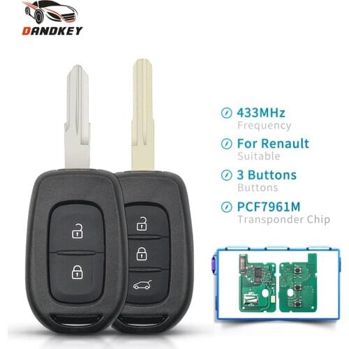 Dandkey Remote Car Key 433MHZ PCF7961M 4A Chip For Renault Sandero Dacia Logan Lodgy Dokker Duster Clio4 Master Fob 2 3 Buttons