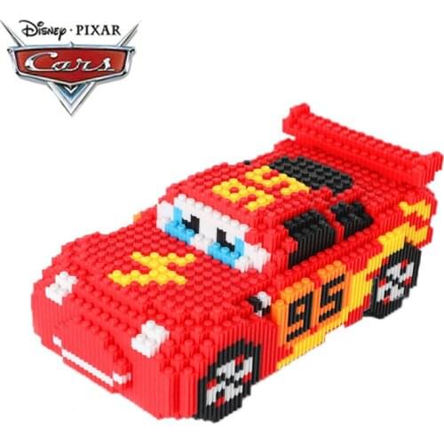 Disney Cars Lightning Mcqueen Building Blocks 2900pcs Diamond Assembly Blocks Diy Model Anime Figures Toys For Childrens Gift