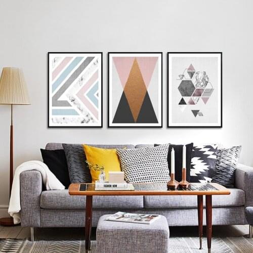 Colorful Geometric Pattern Modular Canvas Painting Nordic Modern Poster For Living Room Home Decoration Wall Art Print Pictures