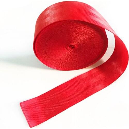 5Cm Width 2inch Red 5M Polyester Nylon Webbing Tape DIY Car safety Manual Children Safety Seat Backpack Pet Strap Belt Crafts
