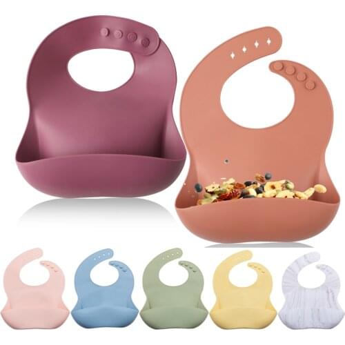 Fashionable Silicone Baby Bib Waterproof Baby Adjustable Feeding Bibs Newborn Feeding Burp Cloth Drooling Scarf Baby Product
