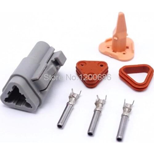 10Kits Female 3 Pin/Ways Deutsch Waterproof Sealed Automotive Connector Plug Sets DT06-3S