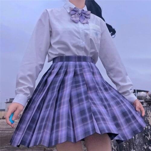 2021 NEW High Waist japanese skirt Plaid Summer Women Skirt Student Pleated Skirts Women Cute Sweet Girls Dance Mini Skirt