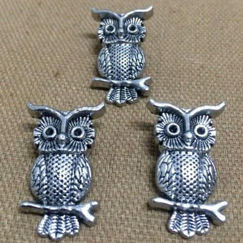 New 30PCS 17.5X28.5MM Antique Silver Big Owl Studs Rivet Punk Owl Spikes Shoes Belt Bag Bracelet Accessories Leather Craft