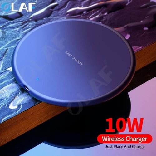 OLAF 10W Qi Wireless Charger For iPhone 11 Pro Max USB Charger Fast Charging Pad For Samsung S10 S9 Xiaomi Fast Wireless Charger