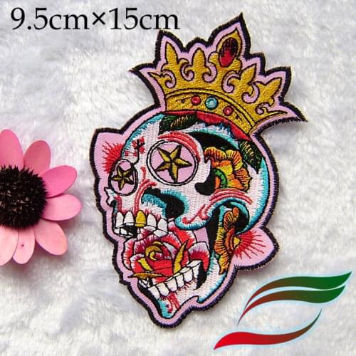 Punk * Crown Skull Back Tape A2 * Embroidery * Clothes Patch * 9.5 * 15cm
