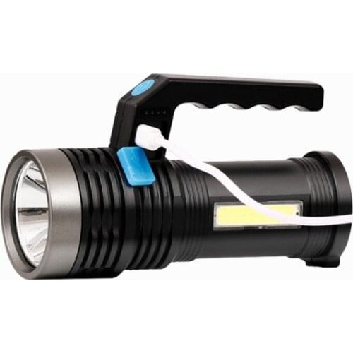 High Power Portable Handheld LED Light Spotlight Waterproof Big Flashlight USB Charging Searchlight Floodlight Light