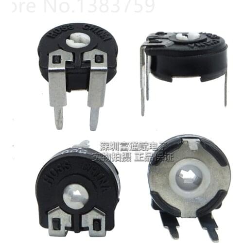 5pcs Potentiometer PT10-1K 2K 5K 10K 50K Horizontal Arrow Hole Potentiometer