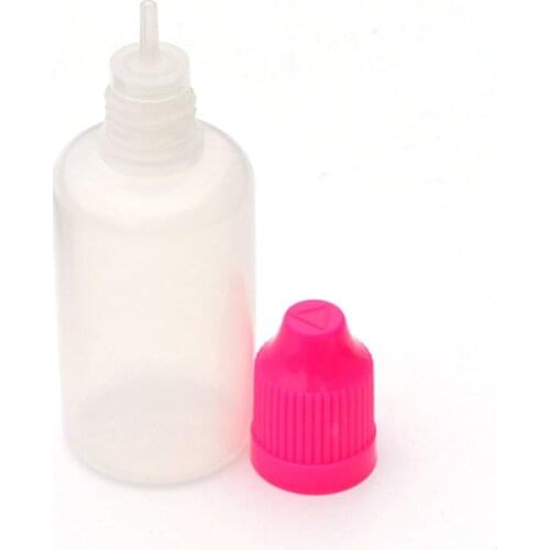 50pcs 30ml PE Empty Plastic Bottle With Childproof Cap And Long Tip Dropper Vial For Liquid Jar