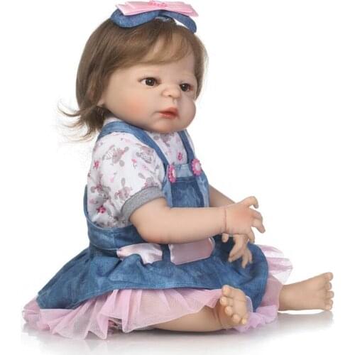 Clearance 22in Reborn Baby Rebirth Doll Kids Gift All Silica Gel Girl