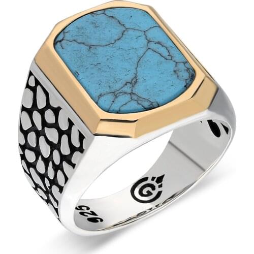 Silver Ring For Man With Stone 925 Sterling Real Pure Handmade Zultanite & Zircon Gemstones High Quality Turkish Jewelry