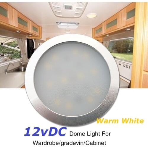 12v DC LED Warm White Down Light Under Cabinet Wardrobe Showcase Lamp with 1m Wire Caravan RV Interior Roof Kitchen Dome Licht