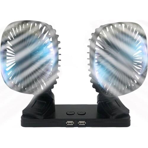 360 Degree All-Round Dual-head Car Cooling Fan Two-Speed Adjustable Car Air Blower Cooler Air Fan Car Fan Accessories