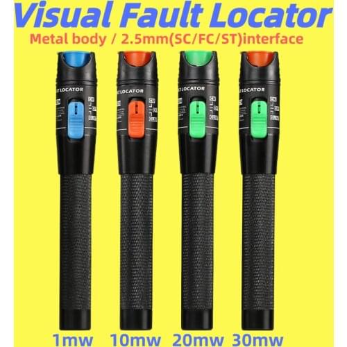 Laser 5KM/10MW/20MW/30MW Visual Fault Locator Fiber Optic Cable Tester 1-30km Range SC/FC/ST interface VFL FTTH Tools