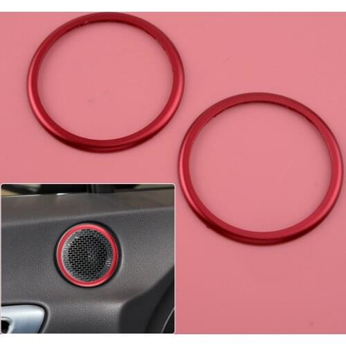 1 Pair Red Car Front Interior Speaker Frames Rings Trims Aluminum Alloy Styling Fit for Hyundai Sonata 2020 2021