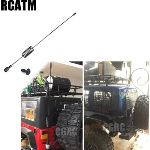 197mm RC Car Metal Decorative Antenna For 1/10 RC Crawler TRX4 TRX6 G63 Axial SCX10 RC4WD D90 D110 Tamiya CC01 Truck Drift