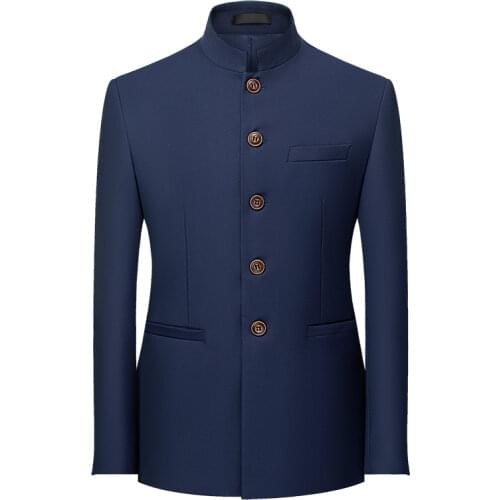 2021 Men Casual Blazers Trend Brand Chinese Style Mens Slim Fit Wild Suit Fashion Business Dress Blazer Male Chinese tunic suit