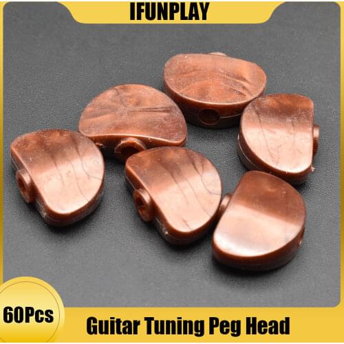 60pcs Coffee Guitar Tuning Pegs Keys Button Tuners Machine Heads Premium Plastic Semicircle