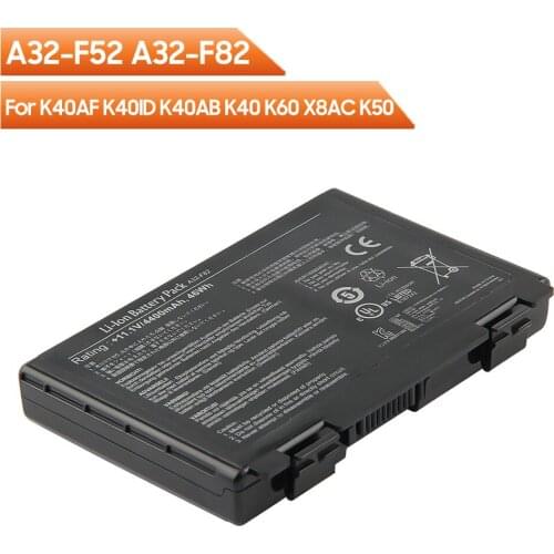 Replacement Laptop Battery A32-F52 A32-F82 For Asus K40AF K40ID K40AB K40 K60 X8AC K50 Rechargeable Battery 4400mAh