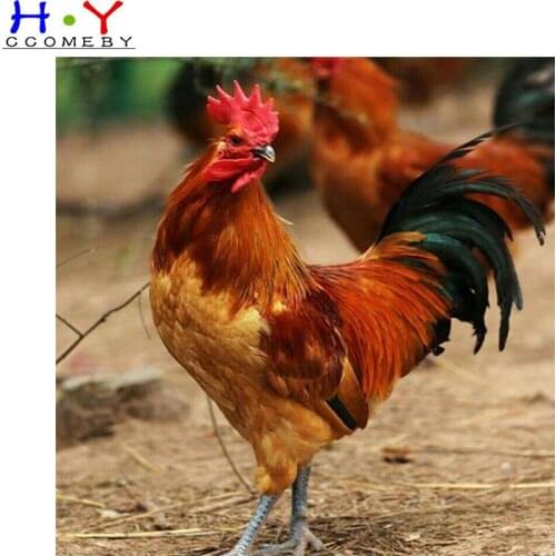 5d diy New generation full diamond embroidery diamond cross stitch crystal sets decorative animal scarlet Rooster under the tree