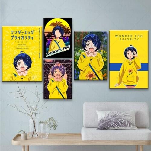 Hot Anime Wonder Egg Priority Posters Home Decor Retro Poster Wall Sticker Living Room Bar Cafe Decoration Pictures