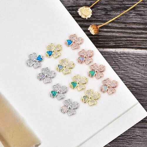 1pcs or 4pcs mix and match copper plated high quality leaf Opel bracelet DIY jewelry accessories charm ladies high jewelry