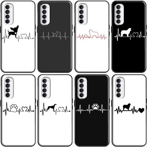 Love dogs heartbeat Case For OnePlus 9 Pro 7 8 T Nord 9R Coque For Realme 8 Pro 6 7 Q3 7i GT Neo C3 C11 C21
