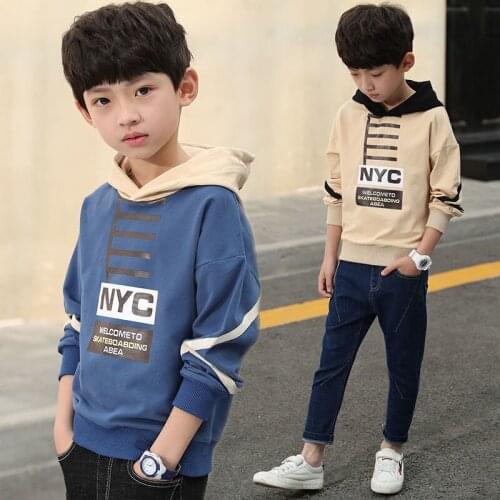 Childrens Clothing Boys Clothes Casual Long Sleeve Tops Kids Hooded Sweater Baby Boy Bottoming Shirt