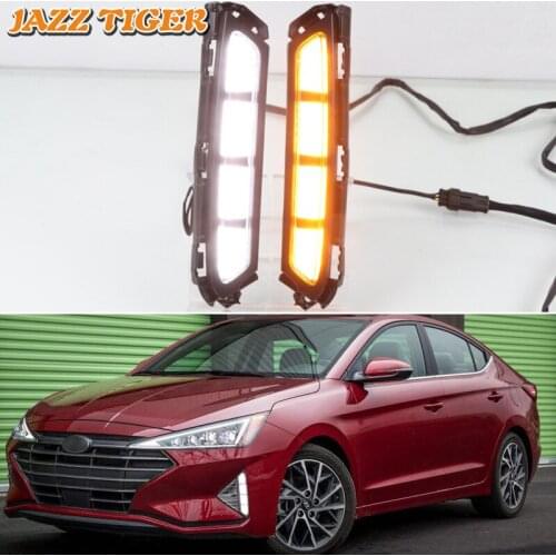 Daytime running lights For Hyundai Elantra Avante 2019 2020 Drl with turn signals LED For cars auto Fog lights headlights lamb