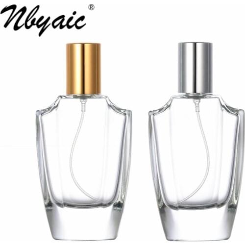 Nbyaic Perfume sub-bottling 50ml straight round cap high-end perfume glass bottle empty bottle portable spray bottle 1pcs