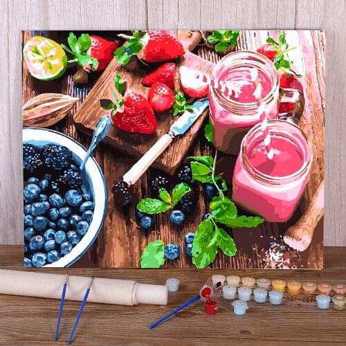 Fruit Paint By Numbers Package Acrylic Paints 40*50 Paiting By Numbers Home Decor Crafts For Adults Handiwork
