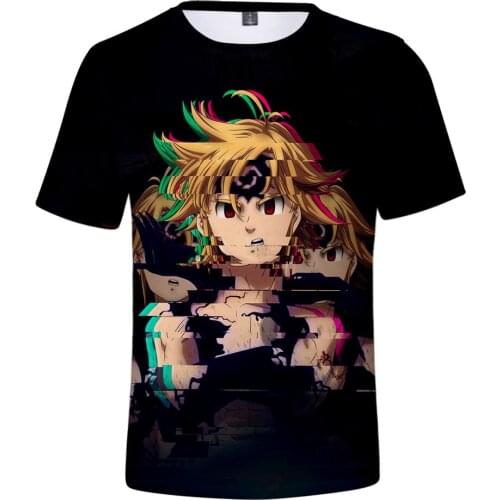 3D printed Comic The Seven Deadly Sins T shirt men women Fashion Hip Hop Tees short sleeve boys girls Casual Summer 3D t-shirt