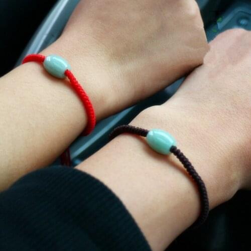 Customized Natural Luck Bead Accessories DIY Bracelet JADES LULUTONG Bead String Black Rope Male Jewelry Red