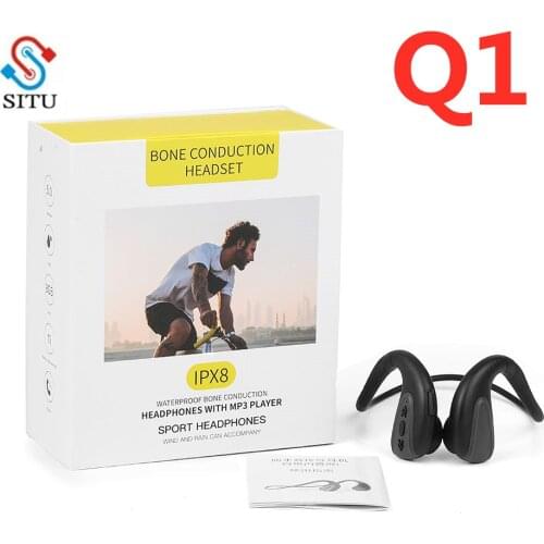 IPX8 Swimming Music Player Waterproof 2 in 1 Headset 8G MP3 Memory + Bluetooth Wireless Phone Headphones Bone Conduction q1