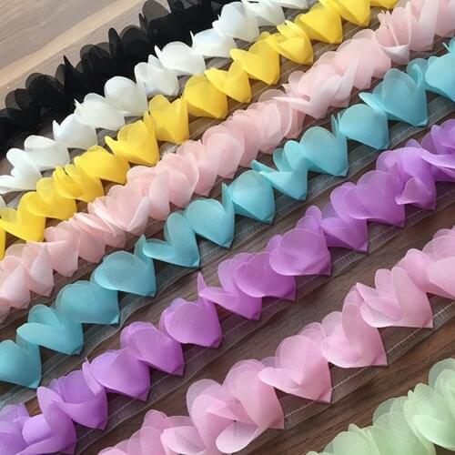 Exquisite Handmade Chiffon Flower Decal Three-dimensional Lace DIY Doll Dress Skirt Belt Hat Headdress Decoration Accessories