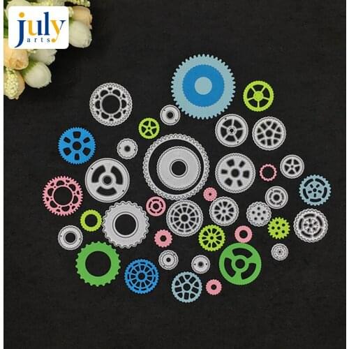 Julyarts Gear Shape Metal Cutting Dies Cutting For DIY Scrapbooking Embossing Carbon Steel Material Craft Creative Handwork Gift