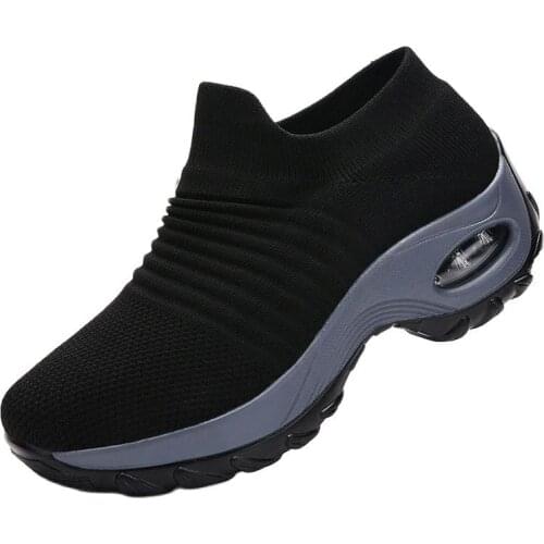 Large Size Outdoor Cushion Women Sneakers Women Platform Sport Shoes Sports for Women Running Shoes Woman Black Knitted GMB-2021
