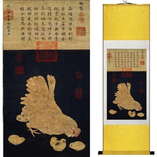 Chicken family painting home office decoration painting living room painting