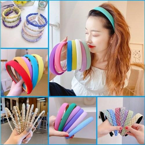 LIMRIO Pearl Women Headband Girls Vintage knit Hair Bands Soft Hairband Headwear Hair Rubbers Elastic Hair Bands