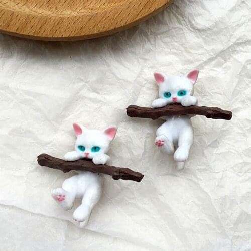 Cute Branch Cat Car Pendant Resin Pendant Interior Decor for Women Girls Car