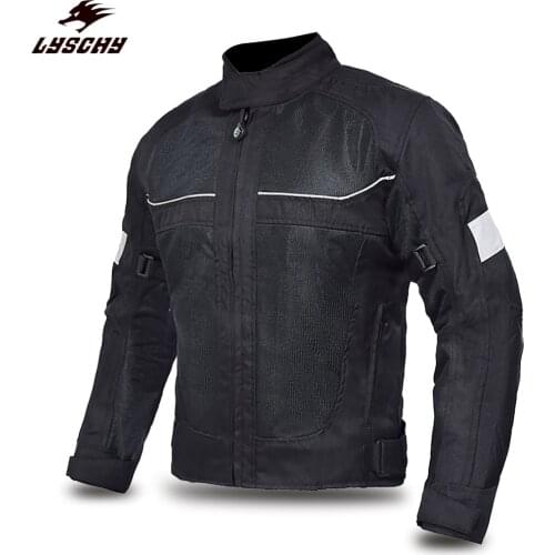 LYSCHY Men Motorcycle Riding Jacket Oxford Summer 3D Mesh Breathable Motorbike Road Jacket Knight Racing Jacket Body Protection
