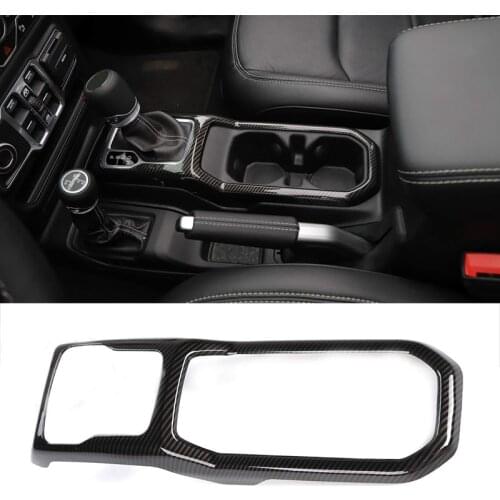 Gear Shift Panel Cover Frame Interior Trim for 2018-2019 Jeep Wrangler JL Car Accessories(Carbon Fiber)
