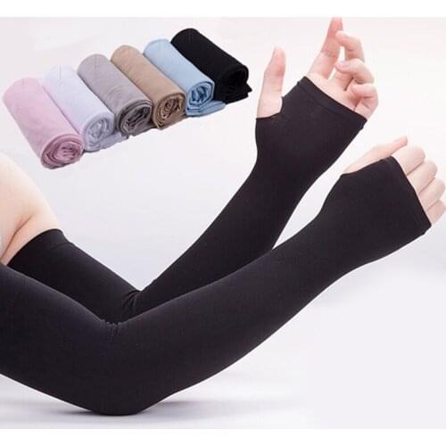 Ice Silk Sleeve Sunscreen Cuff Arm Sleeves Uv Sun Protect Anti-Slip Summer Men Women Gloves Outdoor Riding New