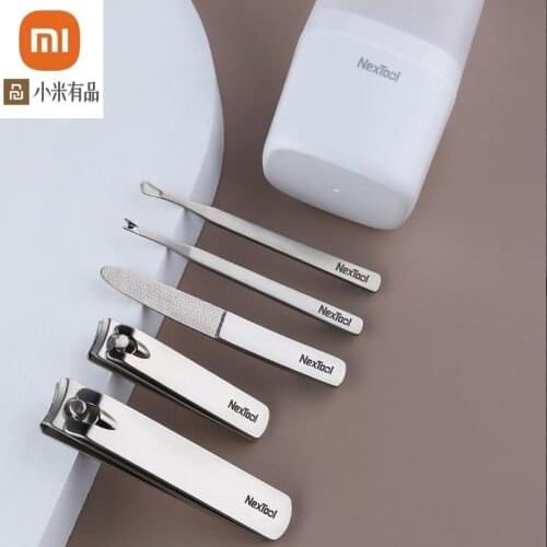 Nail file, ear pick, dead skin push nail clippers set 420J2 high-strength steel functional storage box for youpin mijia
