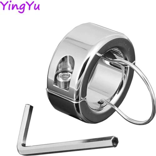 In dia 38mm 275g Stainless Steel metal pendant Ball Testicle Stretcher Penis Cock Ring Lock Scrotum adult game CBT sex toys men