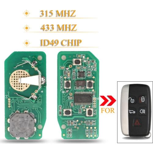 Kutery 10pcs/lot 5 Buttons Replacement Remote Key Circuit Board Fob 315Mhz ID49 Chip For Land Rover Discovery Freelander