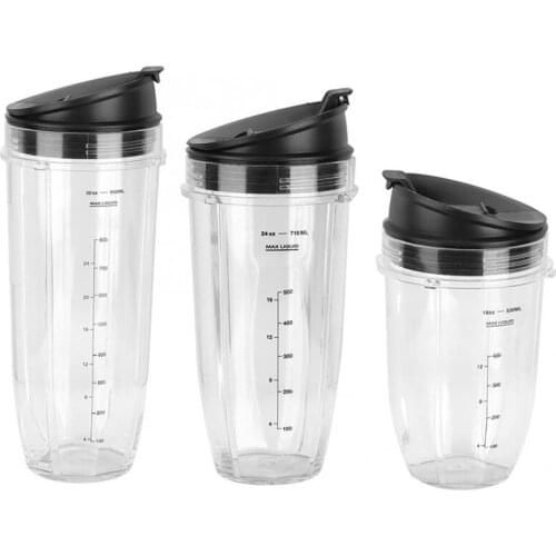 18 24 32 oz Ounce Cup with Sip N Seal Lids Spare Replacement Parts Accessories for Nutri Ninja Auto-iQ and Duo Blenders Juicer